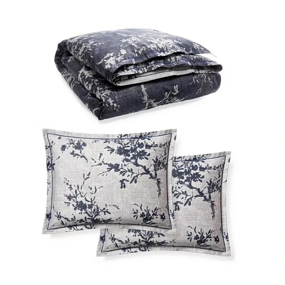 Ralph Lauren Home Eva Floral Reversible 3-Piece King Duvet Cover Set Navy Multi